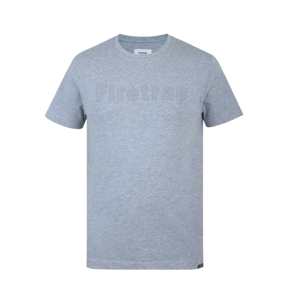 Firetrap Mens Logo Cotton T-Shirt / Grey Marl Marl